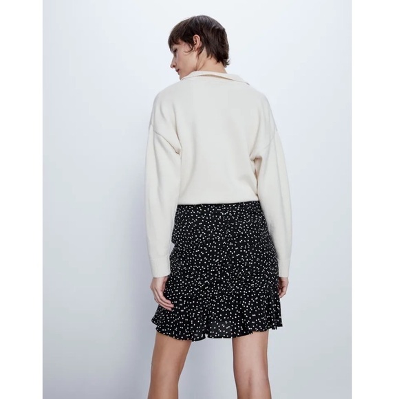 Zara Draped Polka Dot Ruched Skirt XS - Picture 3 of 13